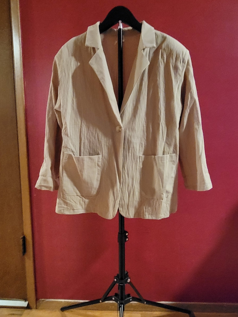 Women’s Cream Single-Button Blazer Jacket